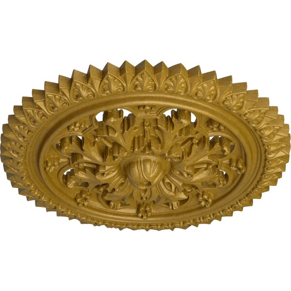 York Ceiling Medallion (Fits Canopies Up To 3 5/8), Hand-Painted Pharaohs Gold, 21 5/8OD X 2 1/2P